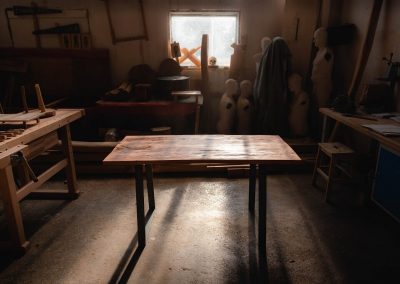 Dubový stůl a nohy z oceli